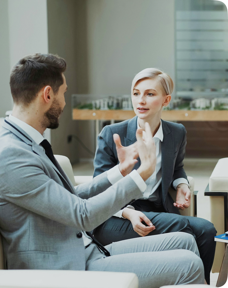 Two people in conversation